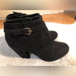 Candie's Black Ankle Booties with Buckle
